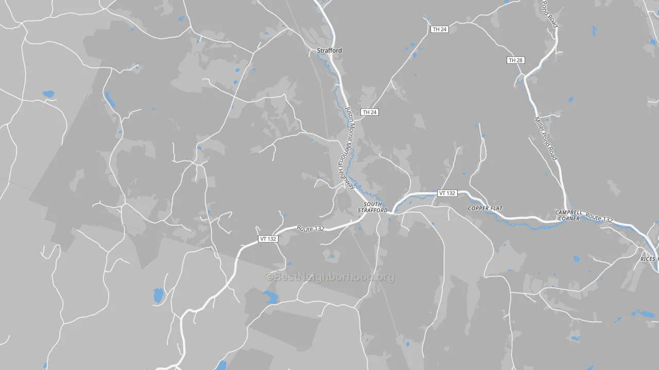 Transit Grade map of South Strafford, VT