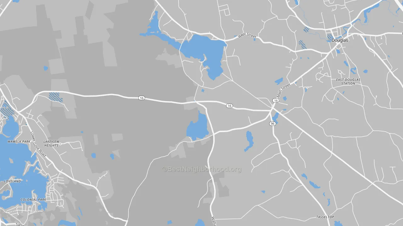 Transit Grade map of South Sutton, MA