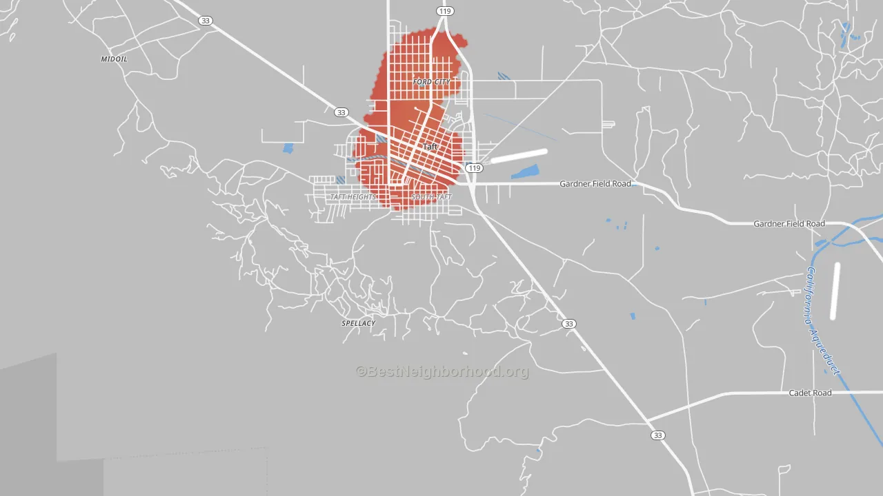 Transit Grade map of South Taft, CA