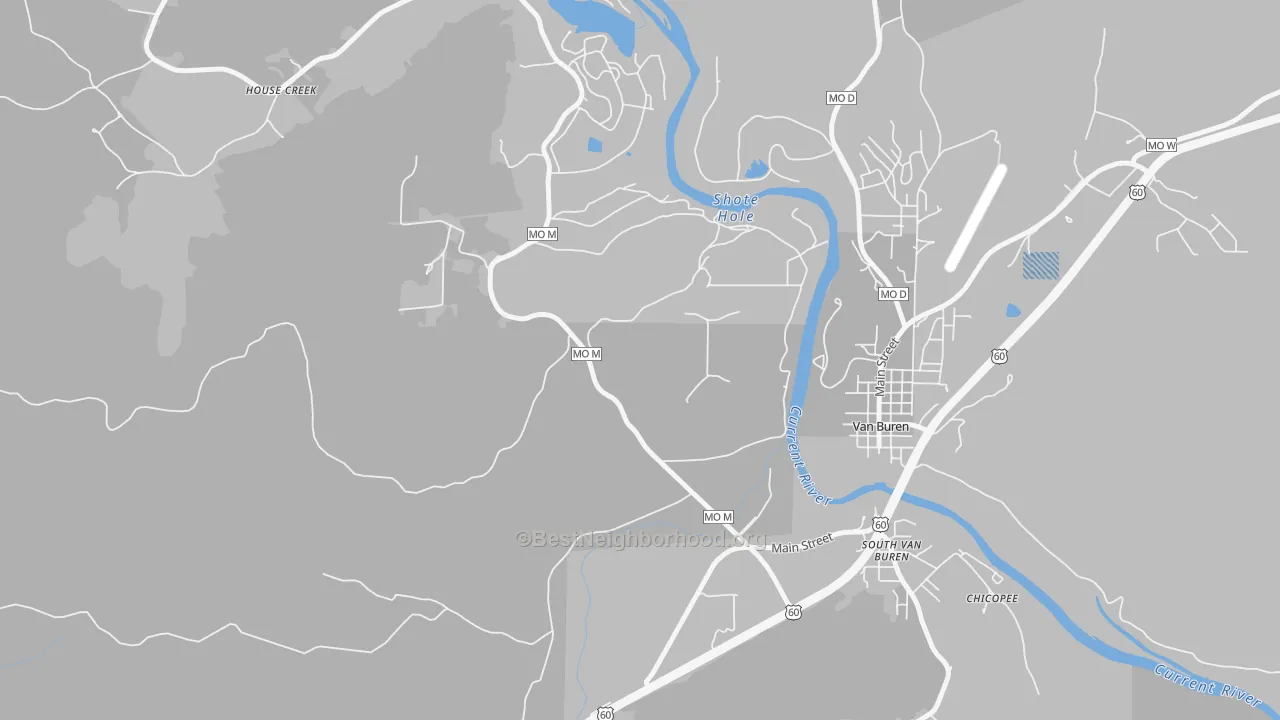 Transit Grade map of South Van Buren, MO