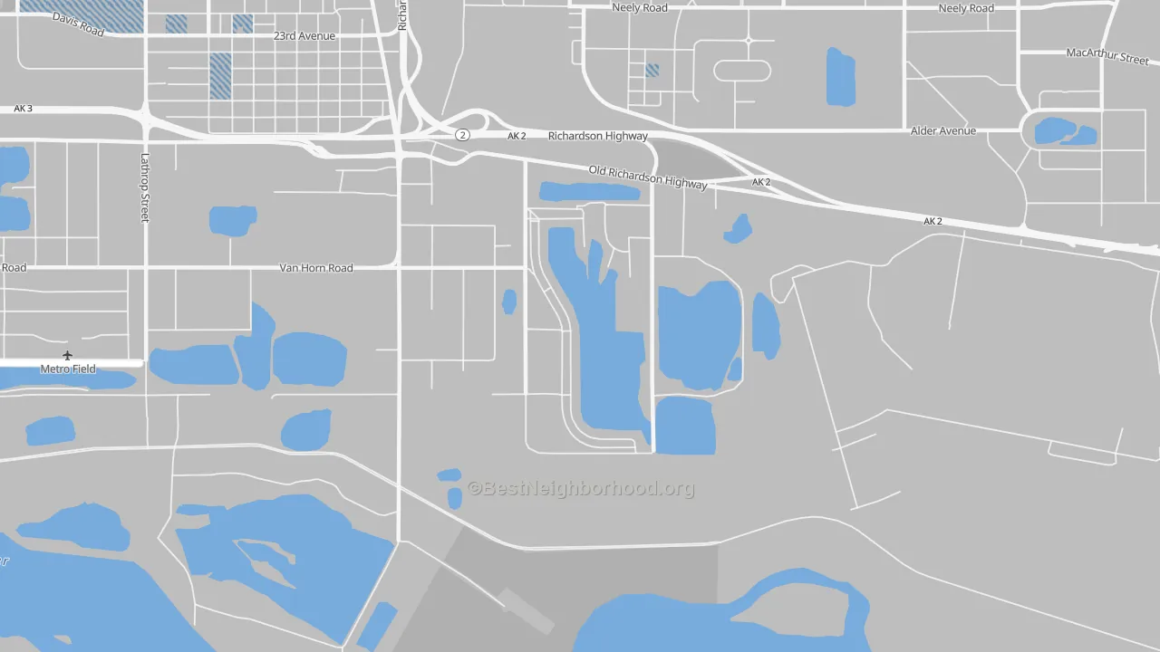 Transit Grade map of South Van Horn, AK