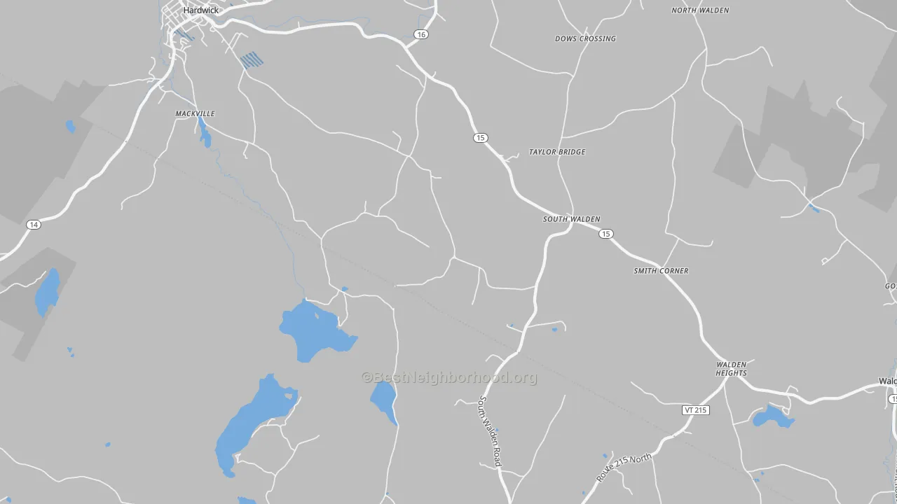 Transit Grade map of South Walden, VT