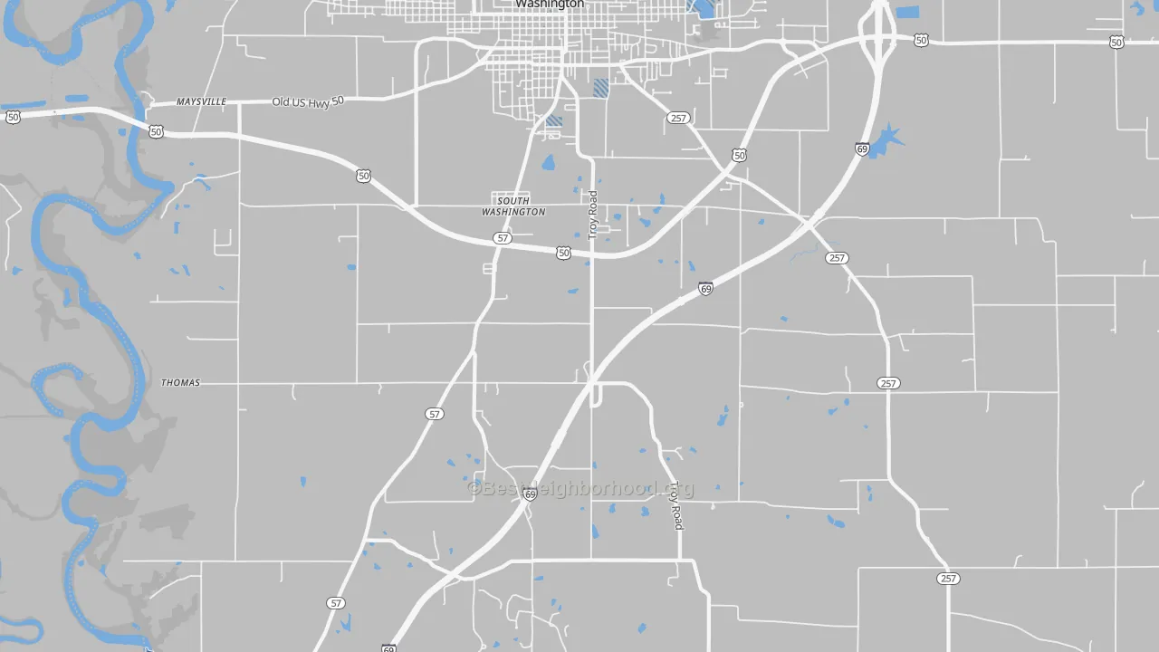 Transit Grade map of South Washington, IN