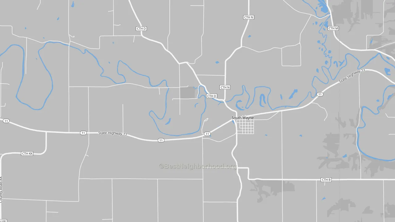 Transit Grade map of South Wayne, WI