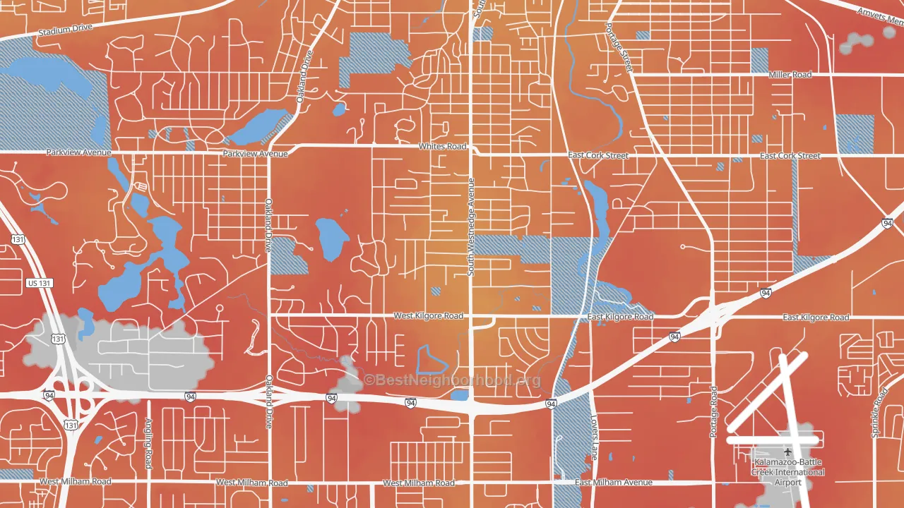 Transit Grade map of South Westnedge, Kalamazoo, MI