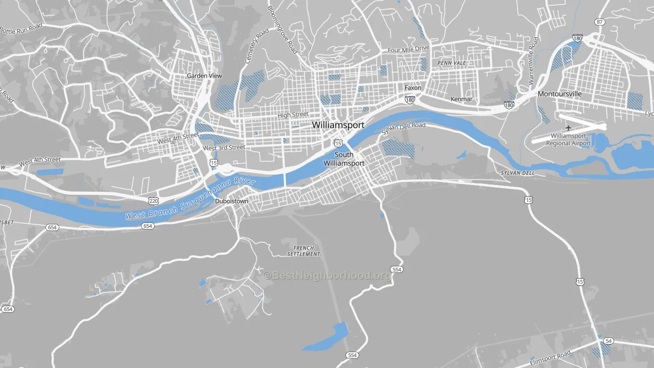 Transit Grade map of South Williamsport, PA