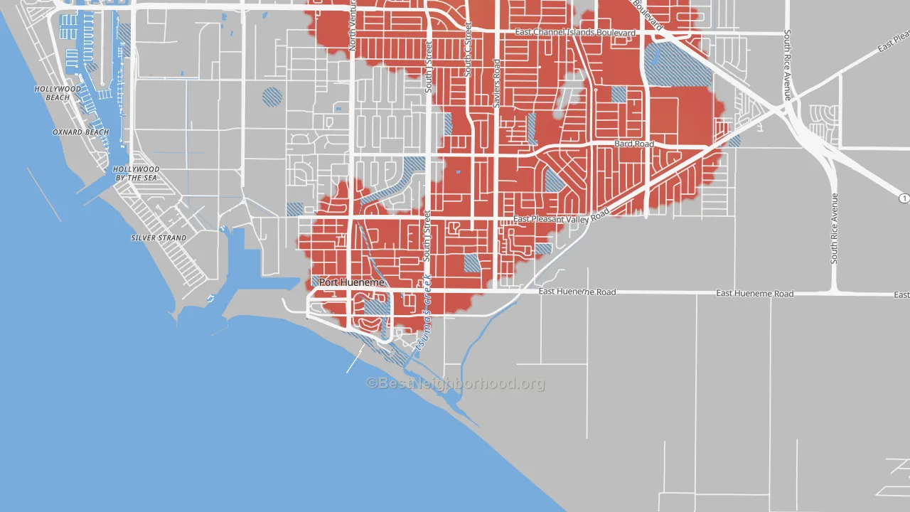 Transit Grade map of South Winds, Oxnard, CA
