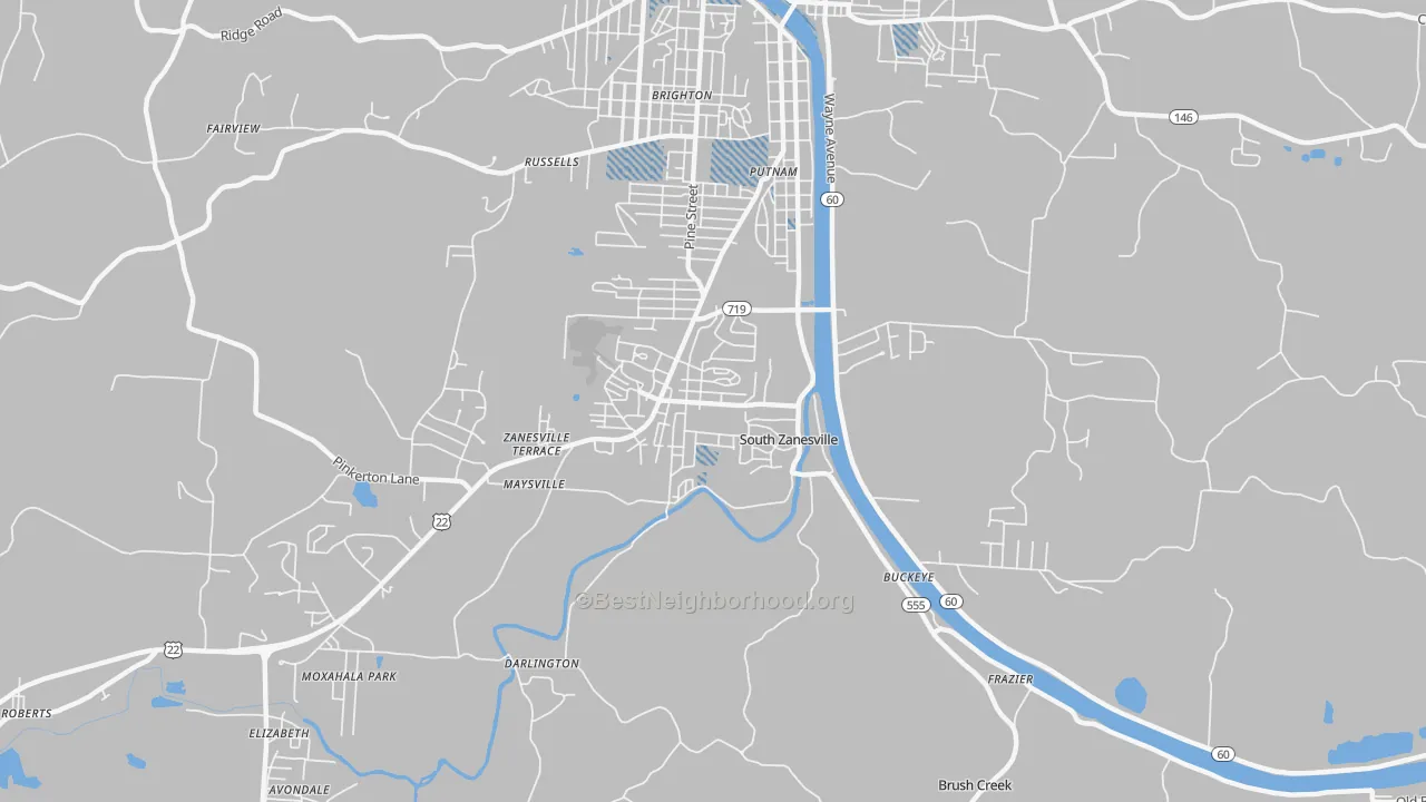 Transit Grade map of South Zanesville, OH