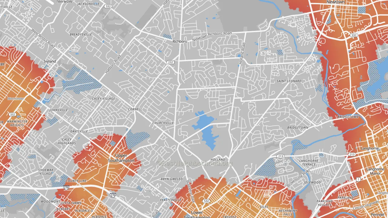 Transit Grade map of Southampton, PA