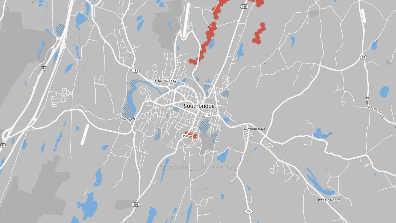 Transit Grade map of Southbridge Town, MA