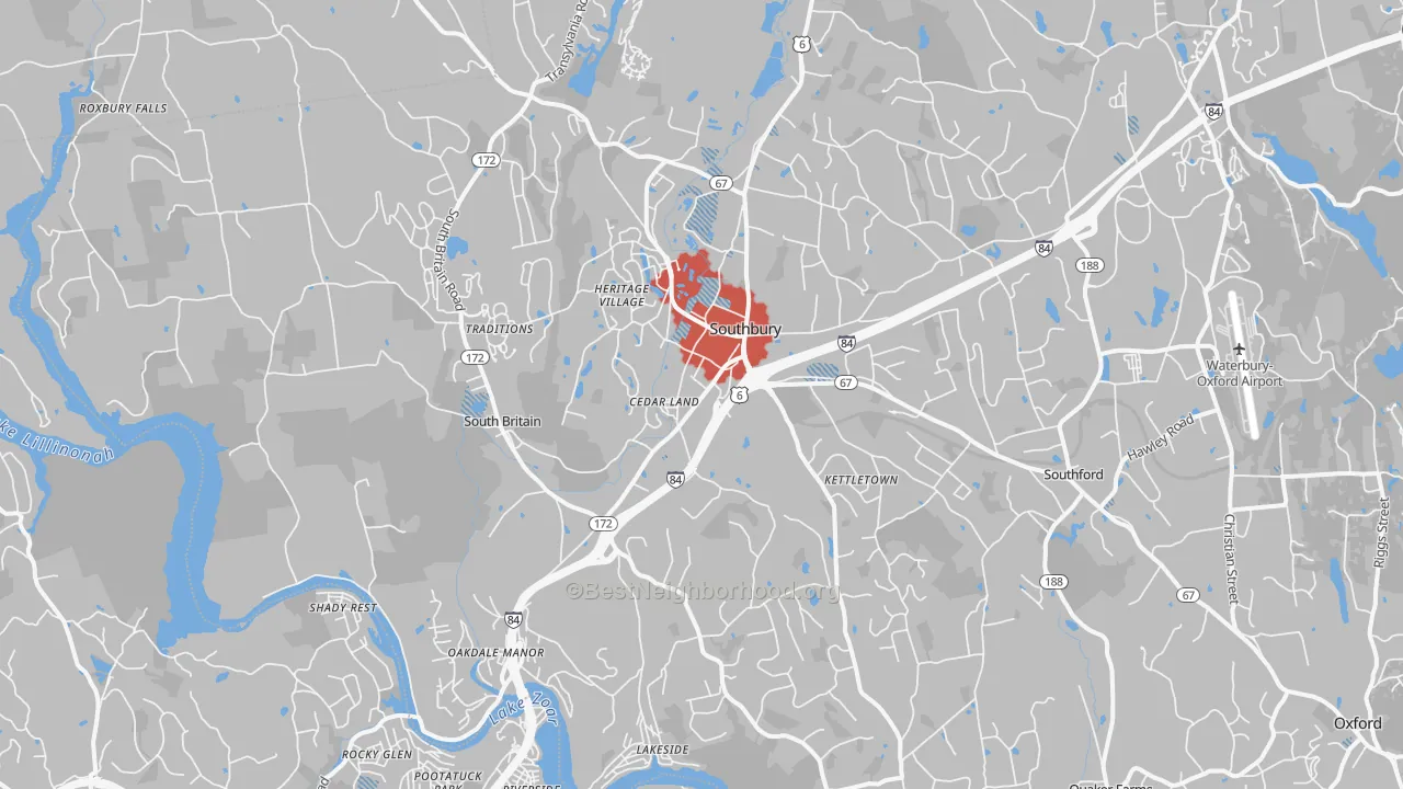 Transit Grade map of Southbury, CT