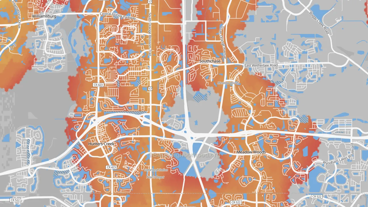 Transit Grade map of Southchase, FL