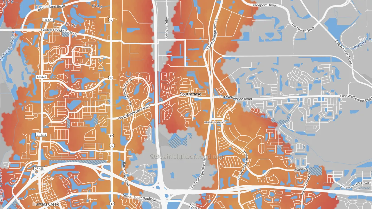Transit Grade map of Southchase Village, Southchase, FL