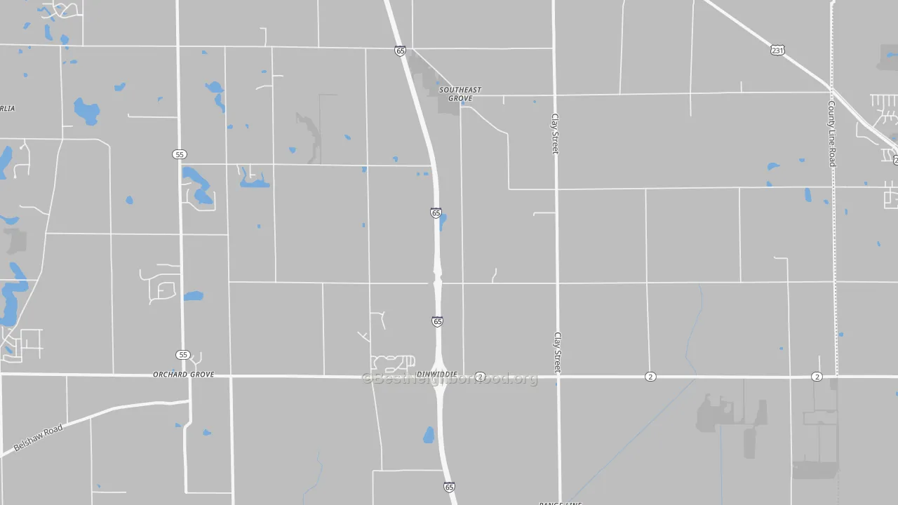 Transit Grade map of Southeast Grove, IN