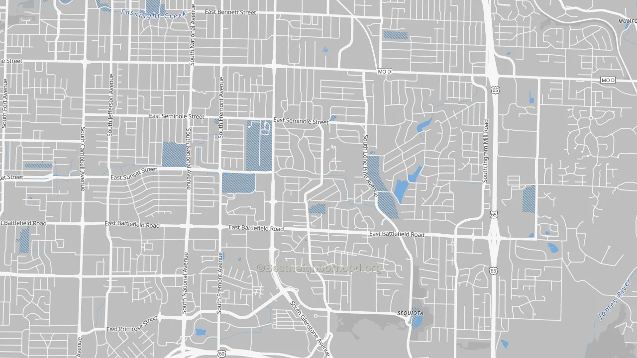 Transit Grade map of Southeast Springfield, Springfield, MO