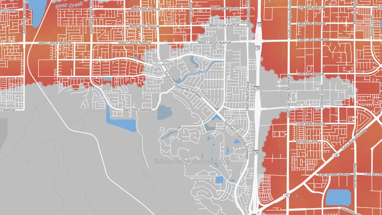 Transit Grade map of Southern Highlands, Enterprise, NV
