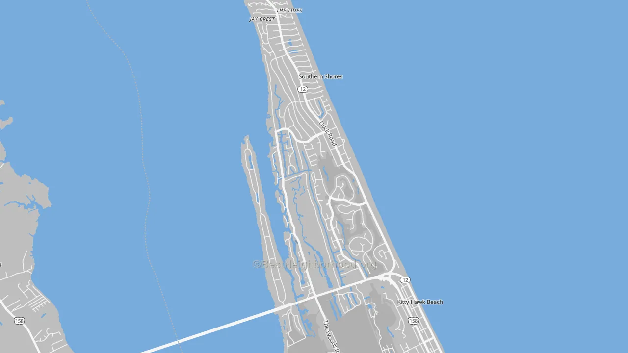 Transit Grade map of Southern Shores, NC