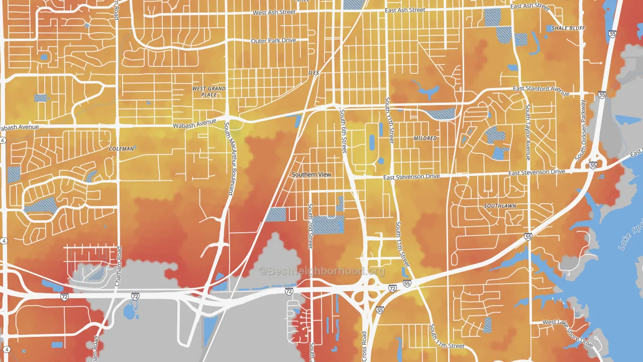 Transit Grade map of Southern View, IL