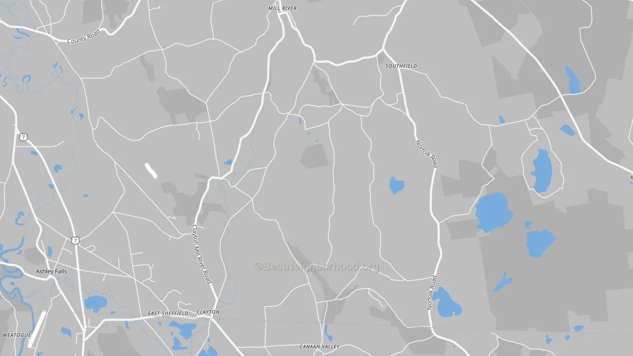 Transit Grade map of Southfield, MA