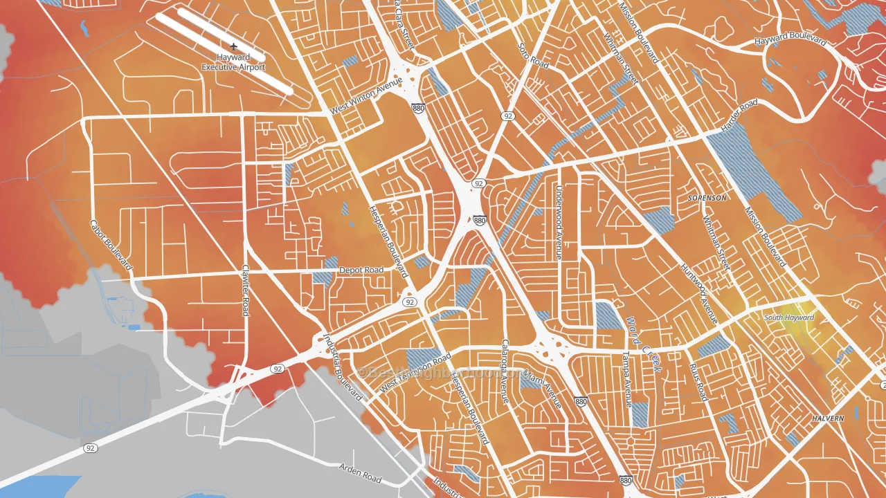 Transit Grade map of Southgate, Hayward, CA
