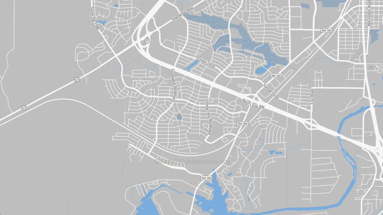 Transit Grade map of Southland, San Angelo, TX