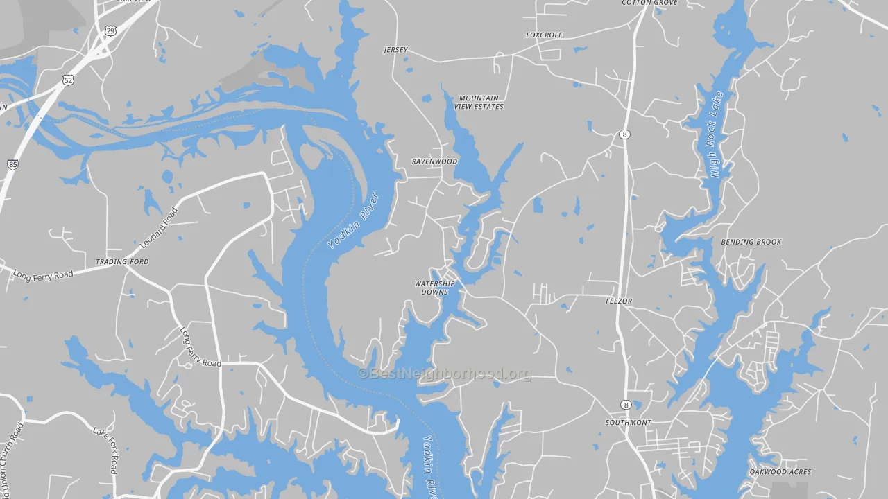 Transit Grade map of Southmont, NC