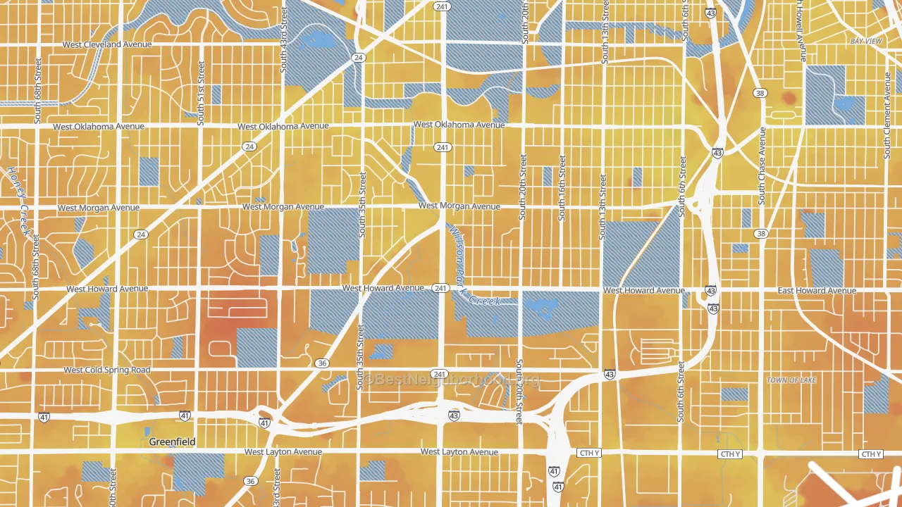 Transit Grade map of Southpoint, Milwaukee, WI