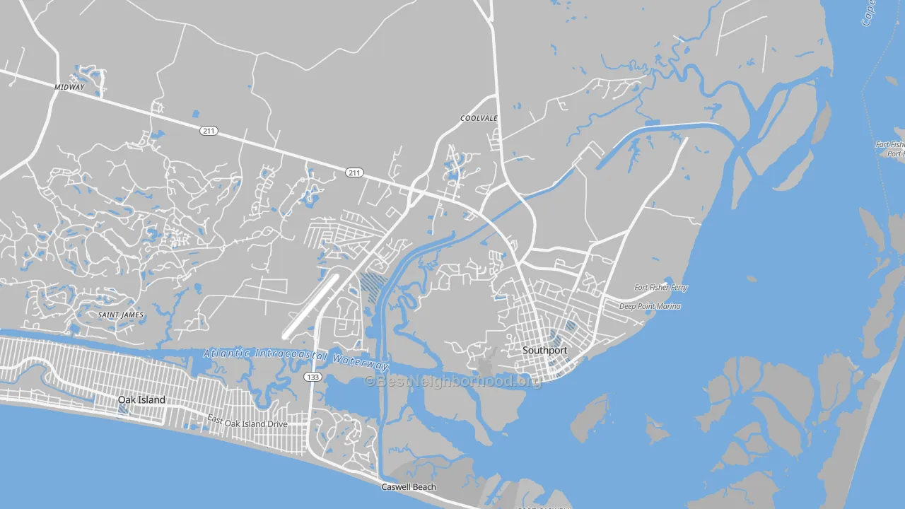 Transit Grade map of Southport, NC