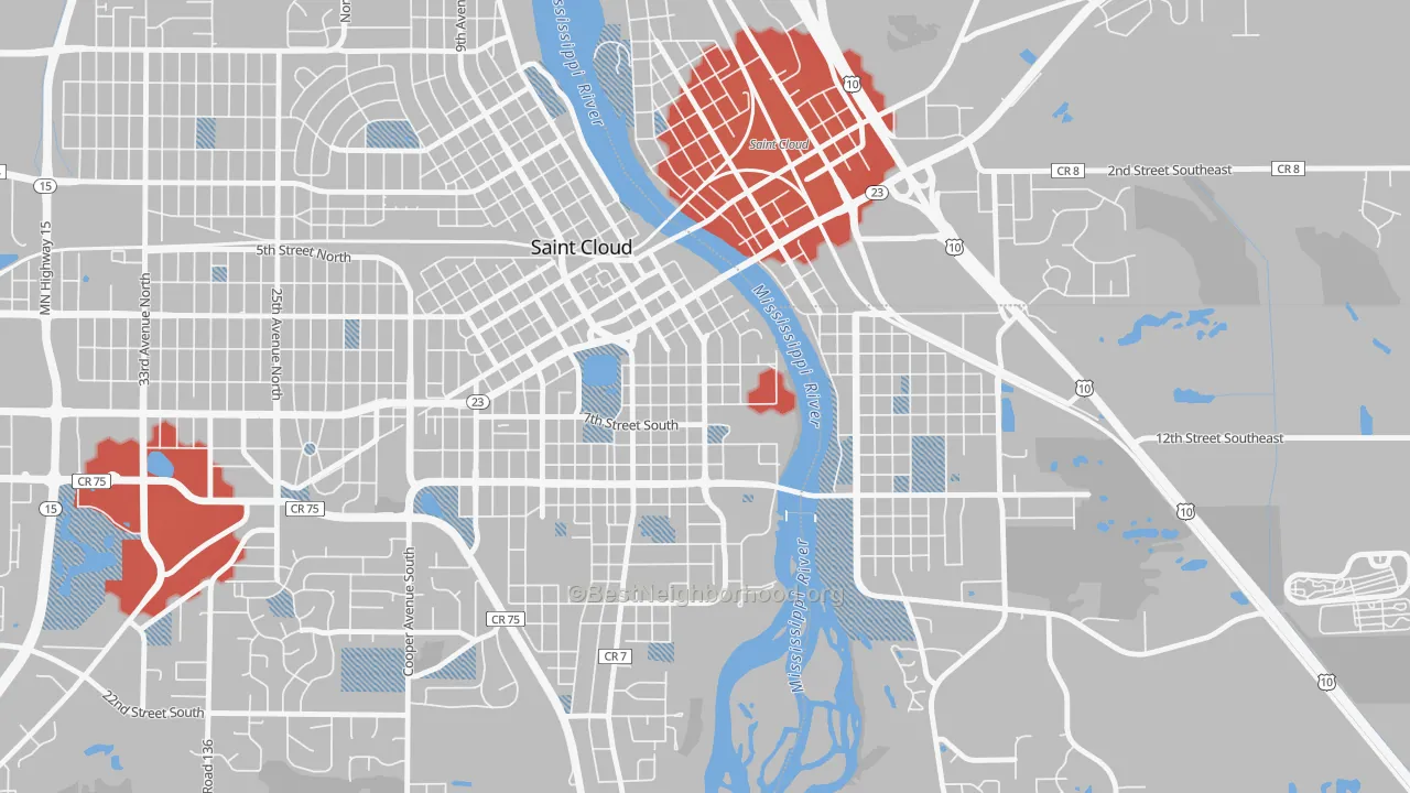 Transit Grade map of Southside University, St. Cloud, MN