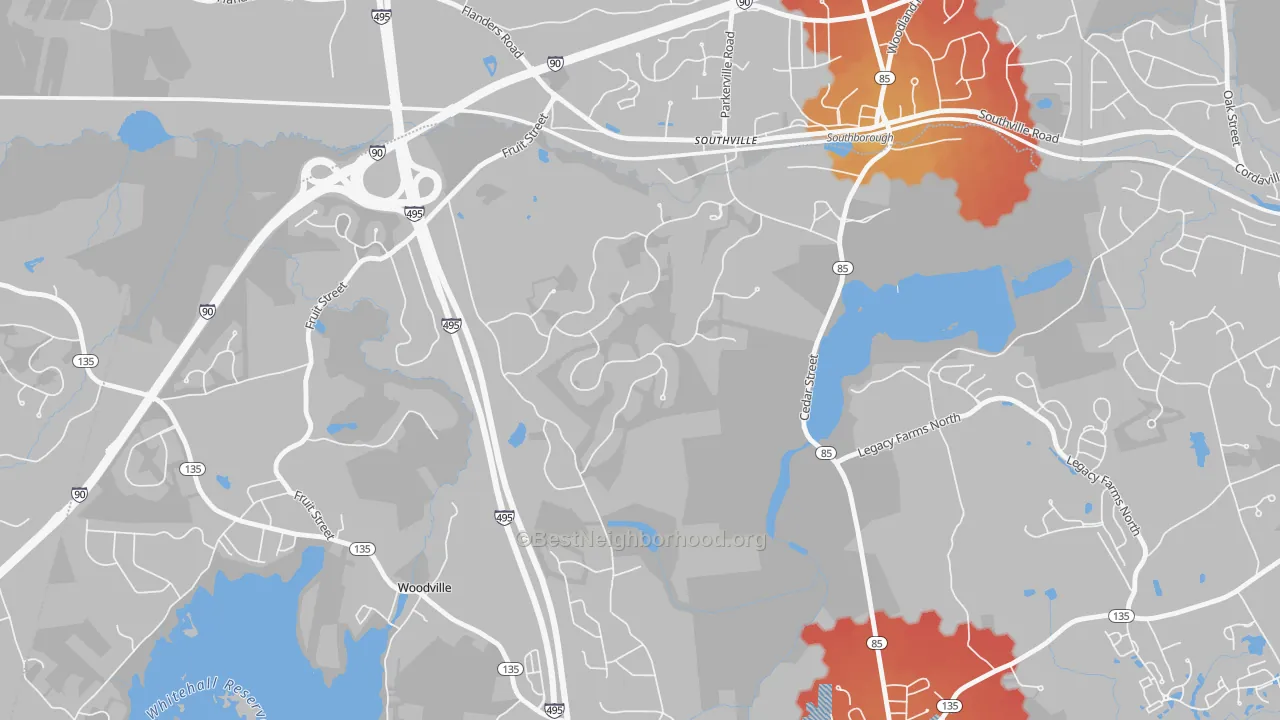 Transit Grade map of Southville, MA
