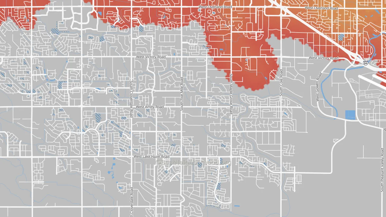 Transit Grade map of Southwest Ada, Boise, ID