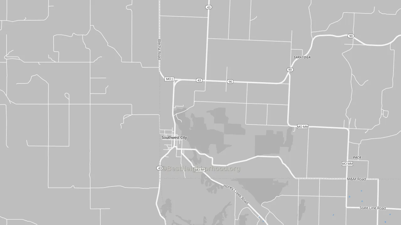 Transit Grade map of Southwest City, MO