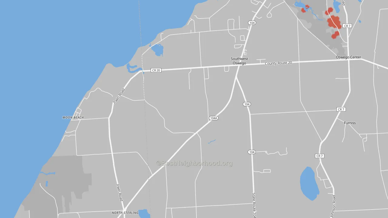 Transit Grade map of Southwest Oswego, NY