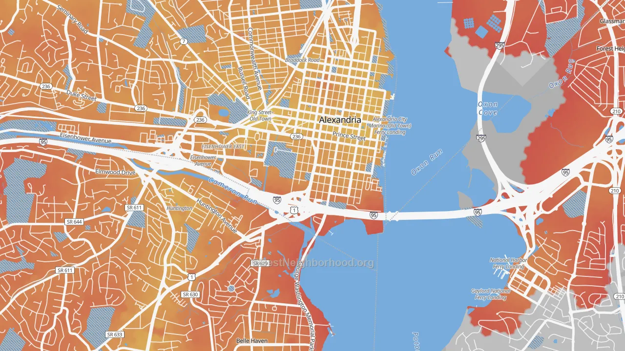 Transit Grade map of Southwest Quadrant, Alexandria, VA