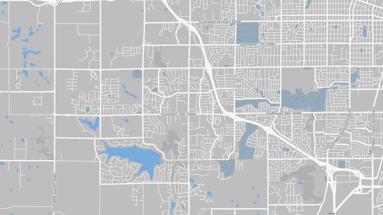 Transit Grade map of Southwest Topeka, Topeka, KS