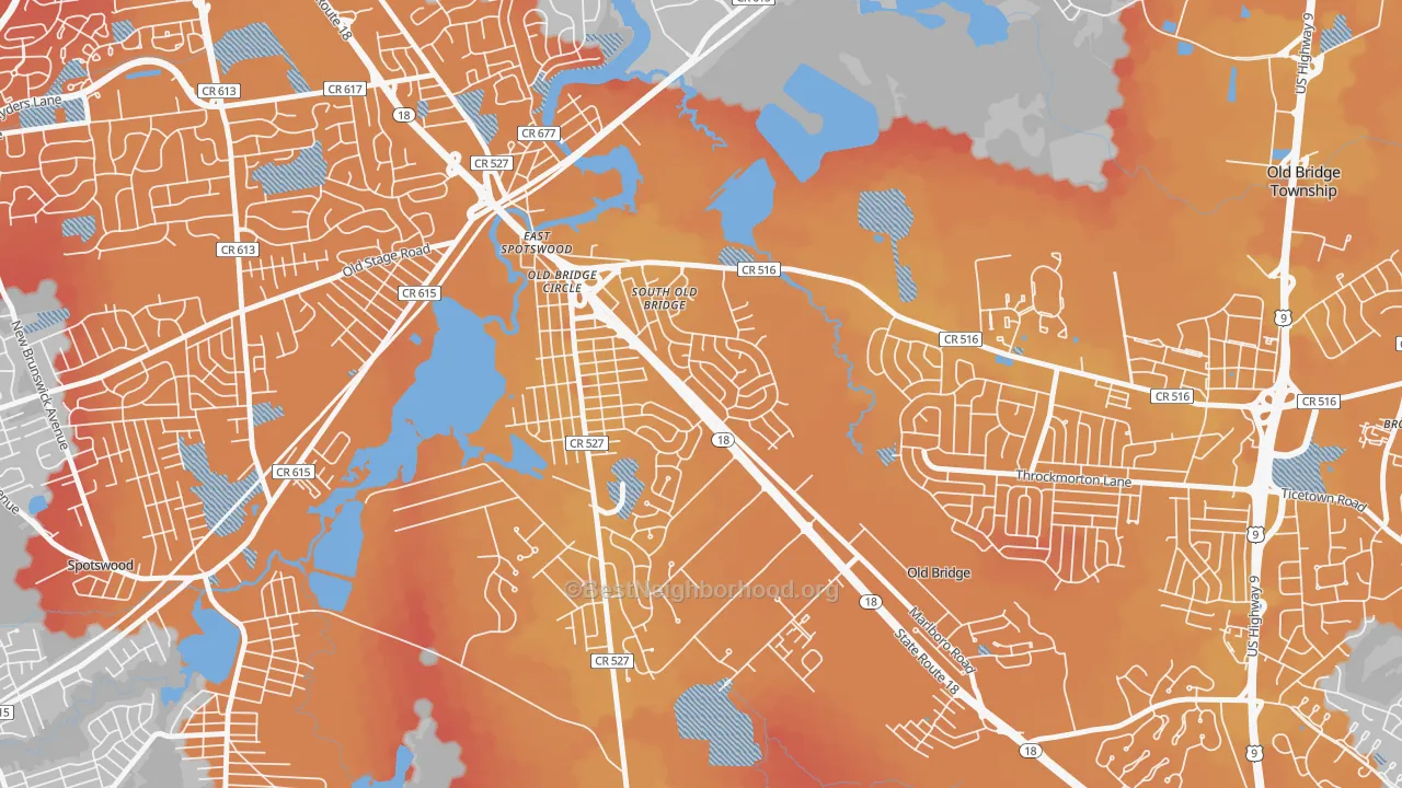 Transit Grade map of Southwood, Old Bridge, NJ
