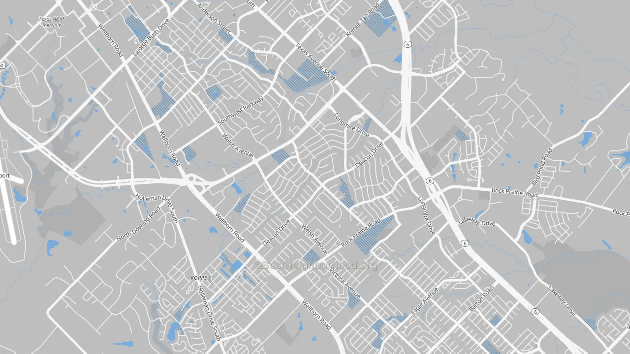 Transit Grade map of Southwood Valley, College Station, TX
