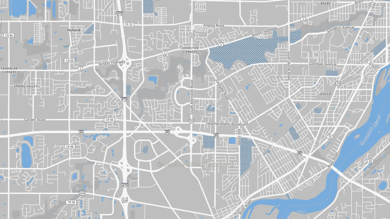 Transit Grade map of Southwyck, Toledo, OH