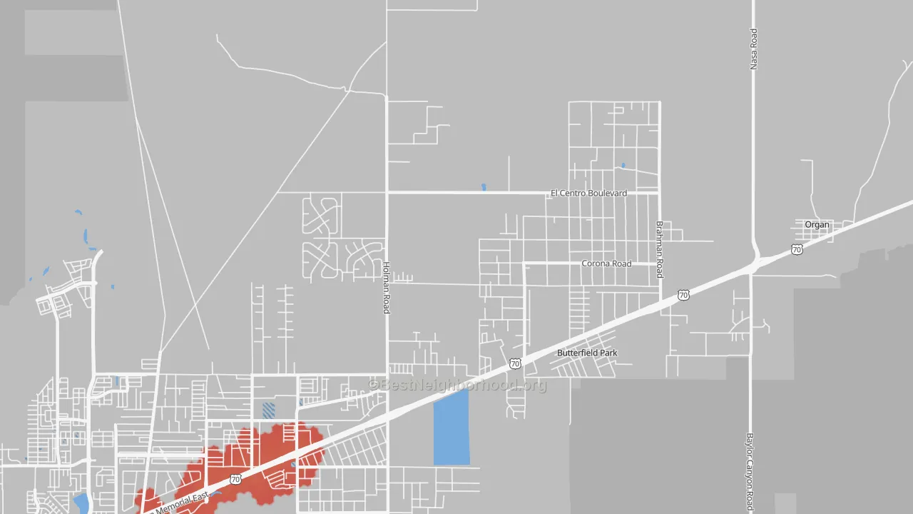 Transit Grade map of Spaceport City, NM