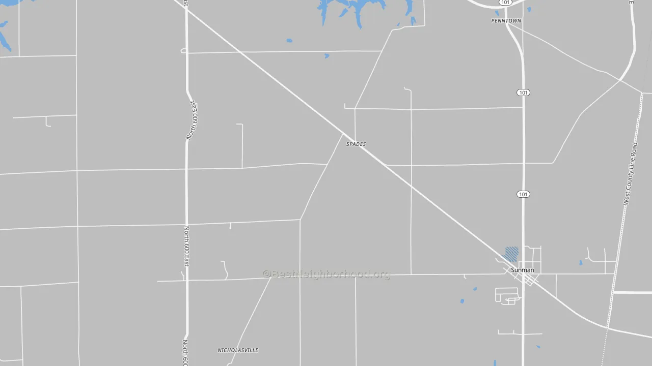 Transit Grade map of Spades, IN