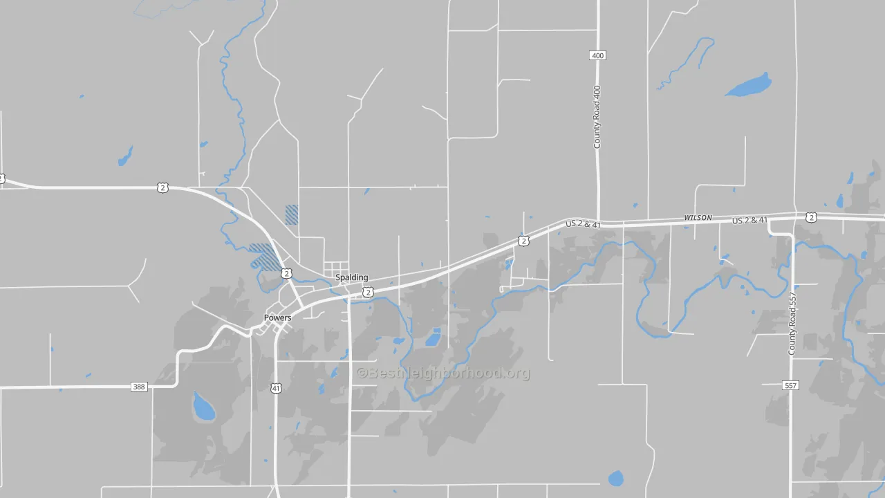 Transit Grade map of Spalding, MI