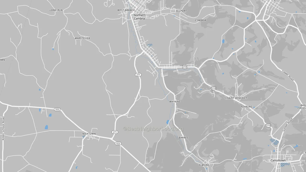 Transit Grade map of Spangler, PA