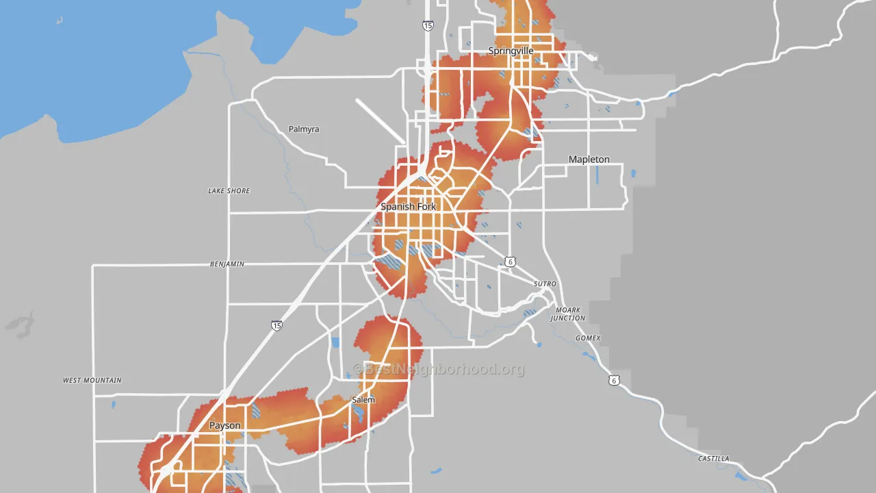 Transit Grade map of Spanish Fork, UT