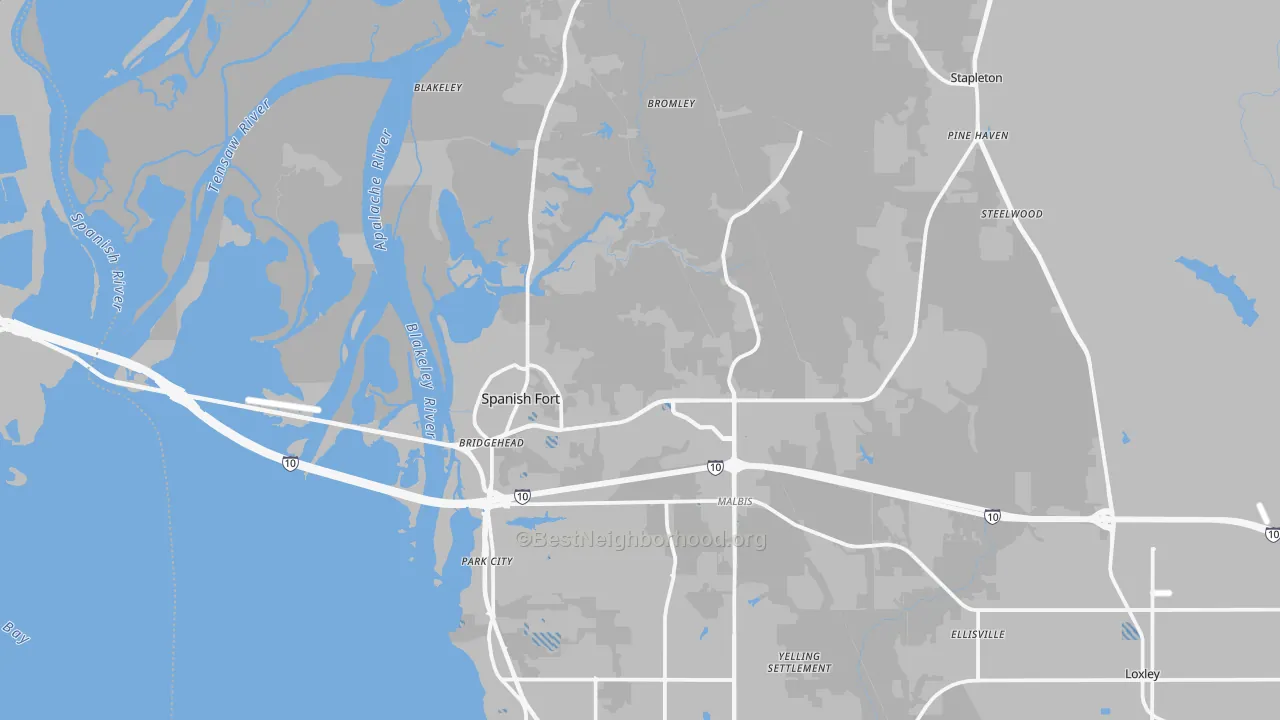 Transit Grade map of Spanish Fort, AL