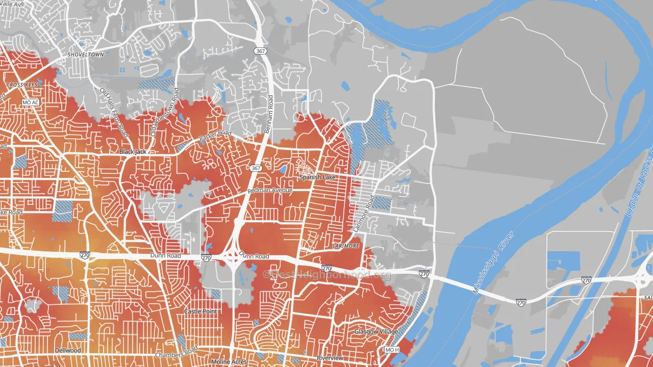 Transit Grade map of Spanish Lake, MO