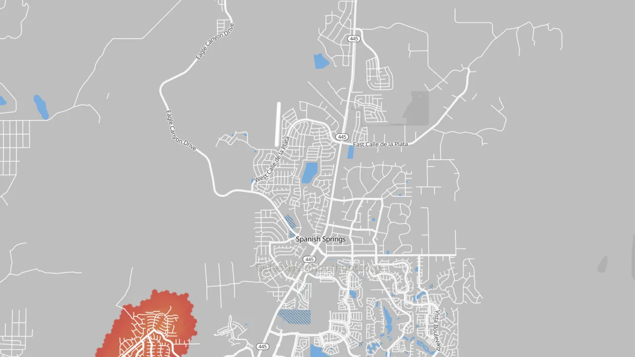 Transit Grade map of Spanish Springs, NV