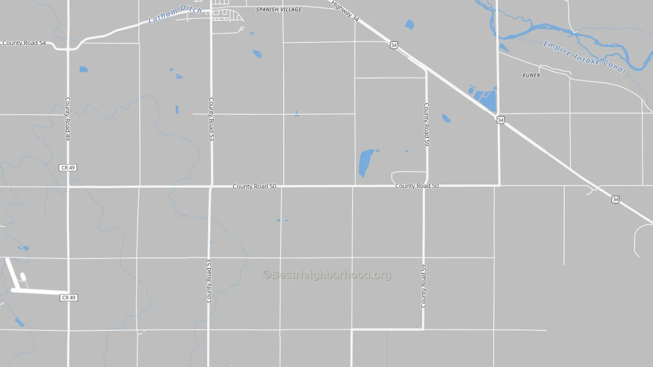 Transit Grade map of Spanish Village, CO