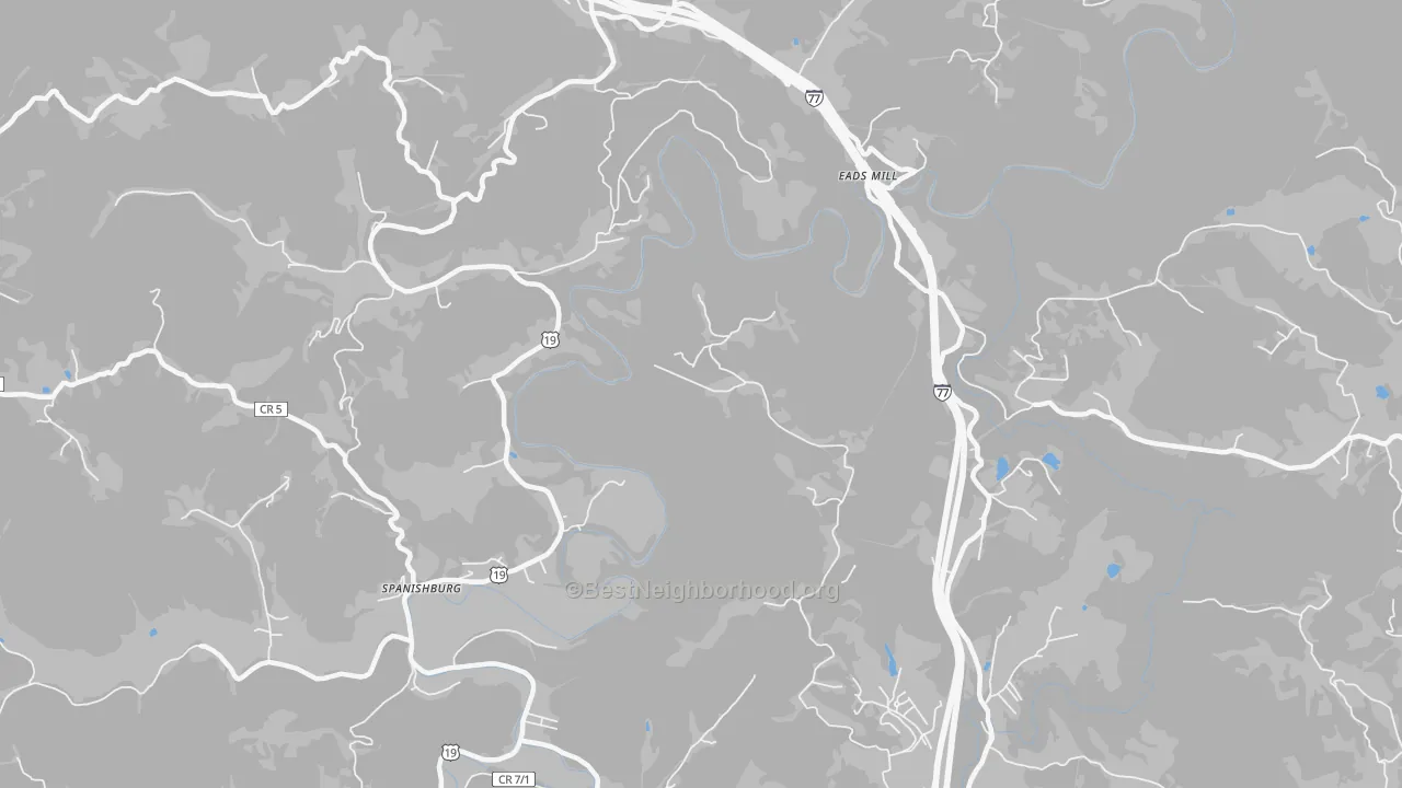 Transit Grade map of Spanishburg, WV