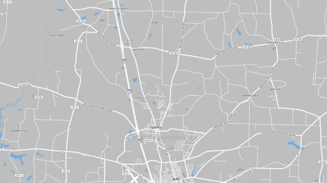 Transit Grade map of Sparks, GA