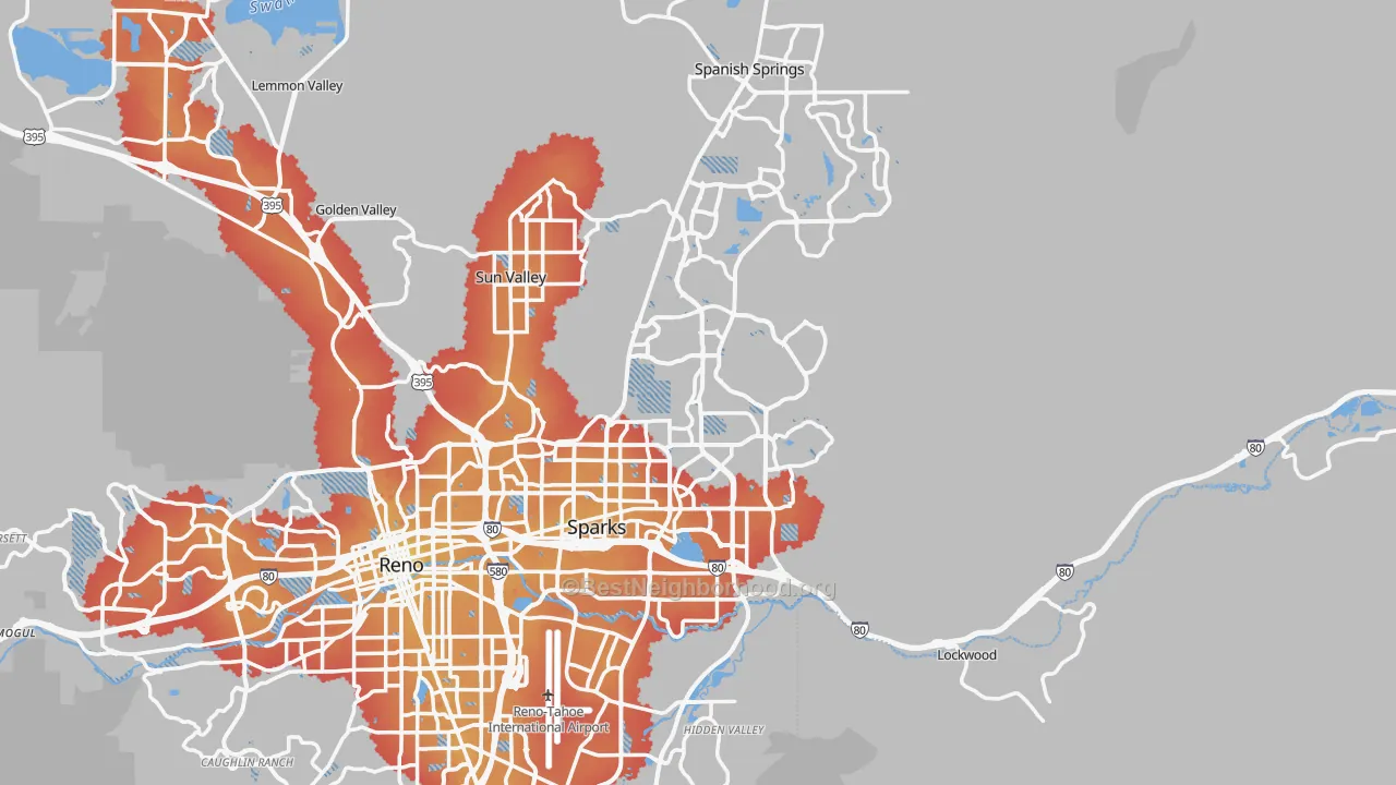Transit Grade map of Sparks, NV